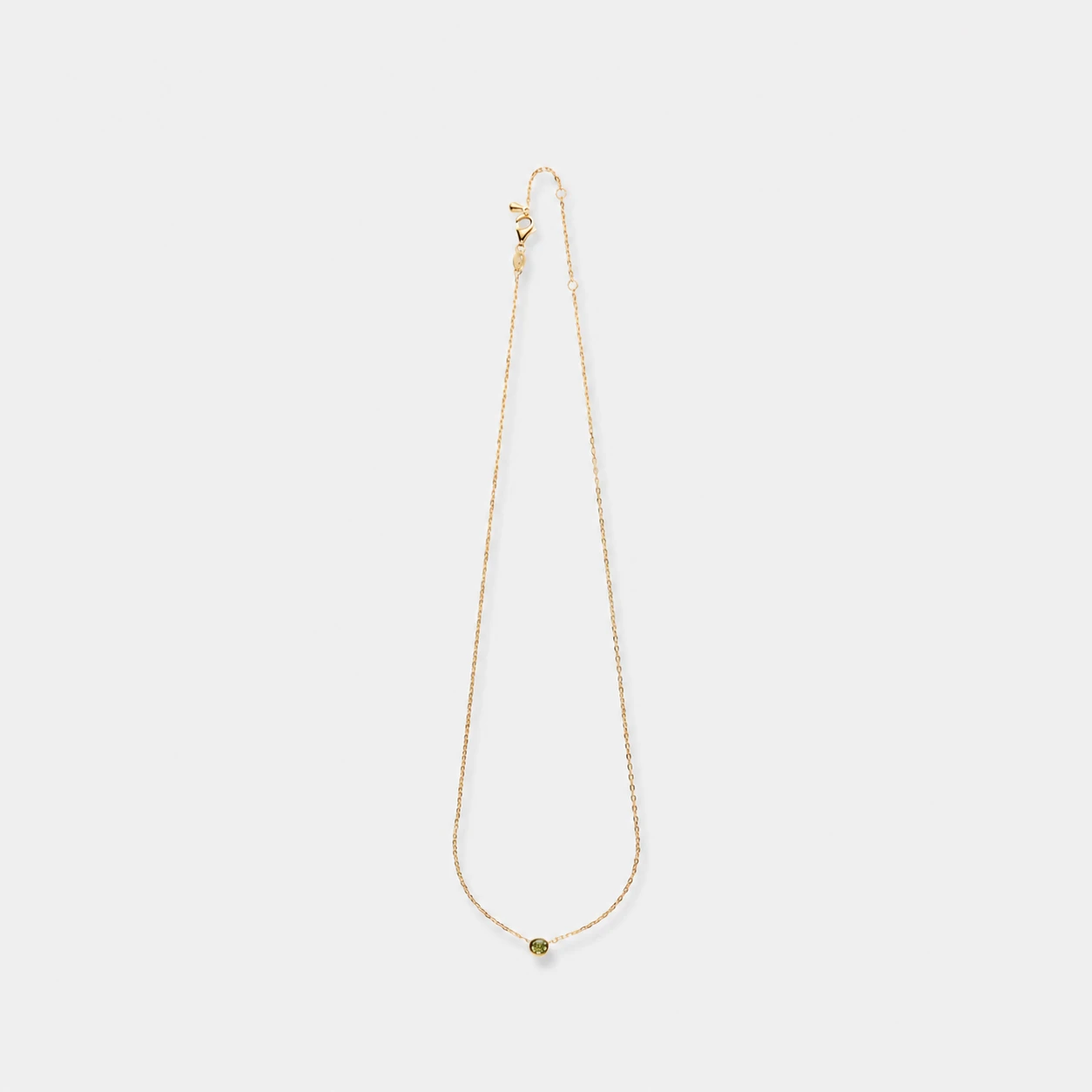 18k-gold-plated-sterling-silver-green-peridot-pendant-necklace-minimalist-solitaire-dot 18K gold plated sterling silver natural green peridot pendant necklace in a minimalist solitaire dot design