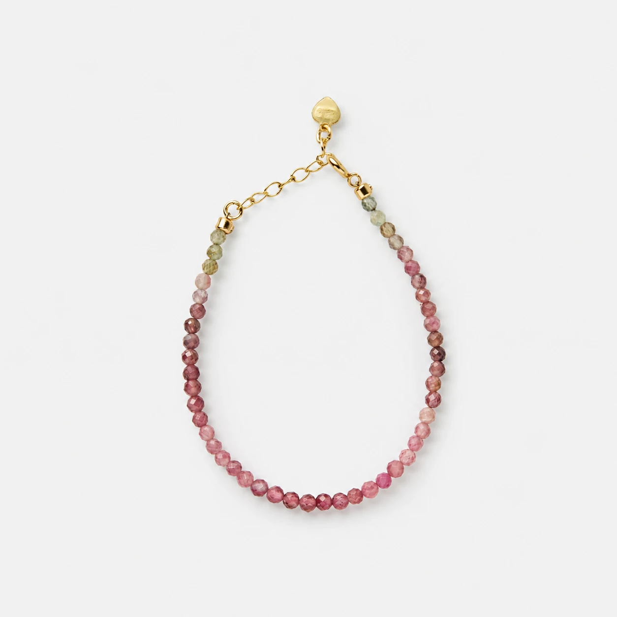 18k-gold-plated-sterling-silver-multicolor-tourmaline-faceted-bead-strand-bracelet 18K gold plated sterling silver multicolor tourmaline faceted bead strand bracelet in a minimalist adjustable beaded style