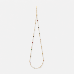 18K gold plated sterling silver tricolor corundum necklace in a delicate station style.