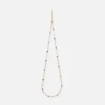 18K gold plated sterling silver tricolor corundum necklace in a delicate station style.