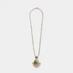18K gold plated sterling silver two-tone link chain necklace featuring a clean minimalist block shape design.