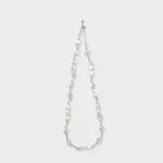 925 sterling silver handcrafted petal baroque pearl necklace featuring a relaxed asymmetric design with natural soft luster