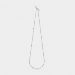 Rhodium-plated sterling silver reflective textured chain necklace in a delicate minimalist slim silhouette